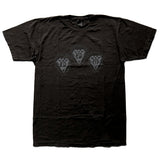 PPU "Faded" Garment-Dyed Vintage Diamonds T-Shirt • BLACK