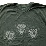 PPU "Faded" Garment-Dyed Vintage Diamonds T-Shirt • Evergreen