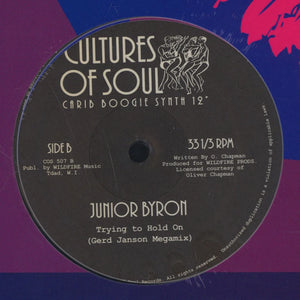 JUNIOR BYRON "Tryin To Hold On" CARIB ISLAND SYNTH BOOGIE FUNK REISSUE 12"