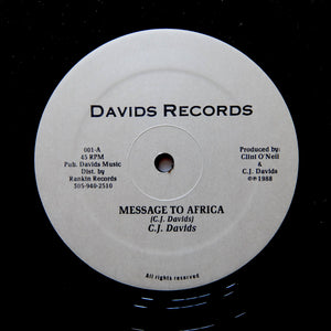 CJ DAVIDS & RIDDIM FORCE "Message To Africa" PRIVATE REGGAE MODERN SOUL 12"