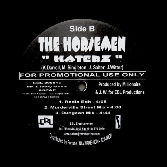 THE HORSEMEN “Haterz” RARE PRIVATE DEEP HOUSE RNB PROMO 12