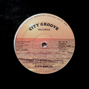 ALEX SIMON "Runnin' Out Of Time" PRIVATE SYNTH BOOGIE FUNK 12"