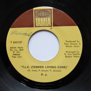 P. J. "T.L.C. (Tender Loving Care)" RARE 1972 NORTHERN SOUL FUNK 7"