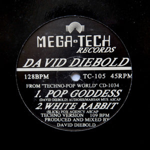 David Diebold "White Rabbi / Pop Muzik" MEGA-TECH 90s GOA TRANCE HINRG TECHNO 12"