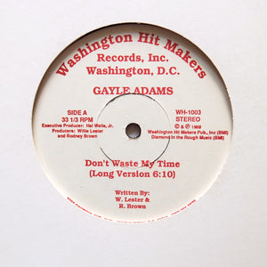 Gayle Adams "Don't Waste My Time" DC SYNTH SOUL BOOGIE FUNK 12" SEALED
