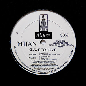 MIJAN "Slave To Love" RARE DC PRIVATE PRESS DEEP GARAGE HOUSE 12"