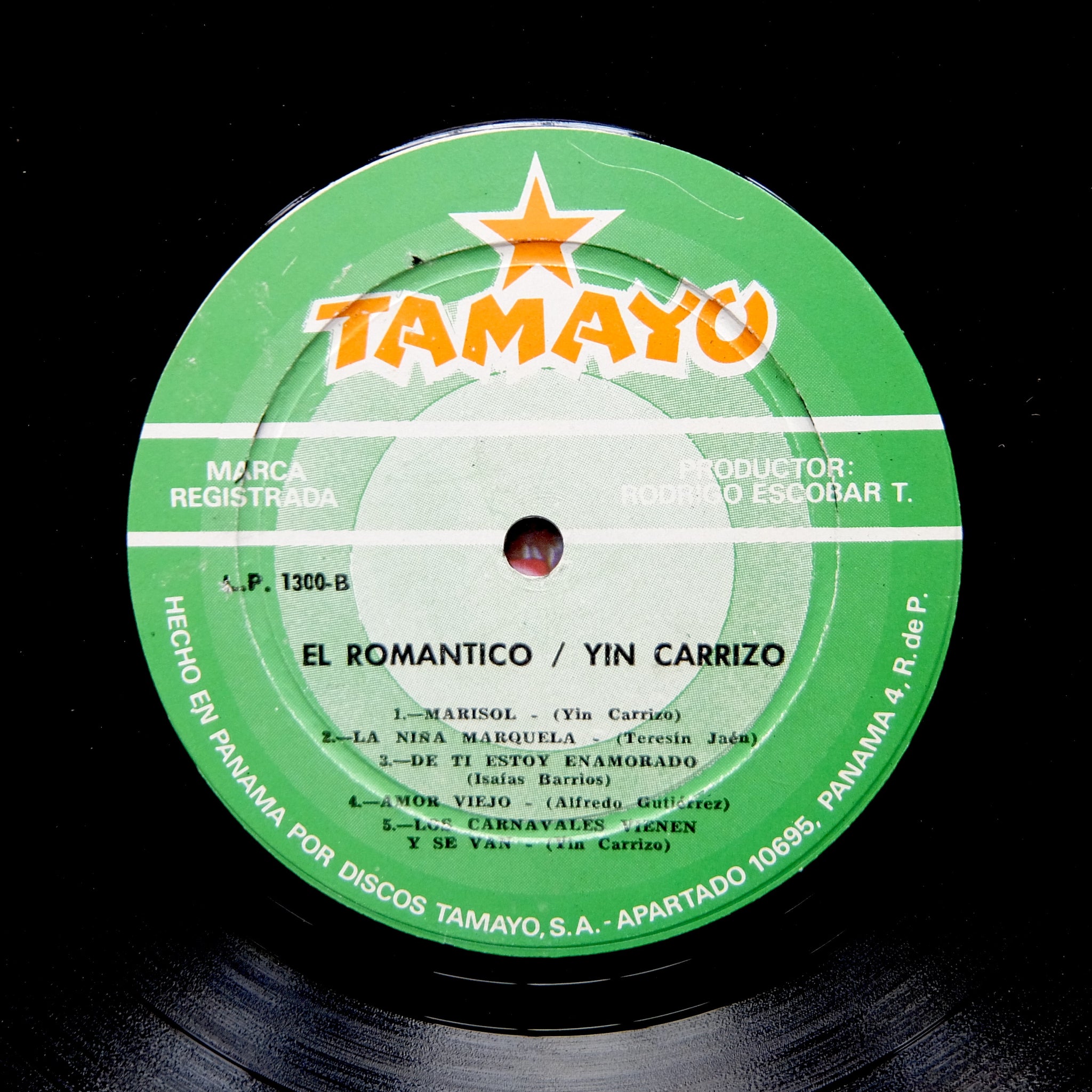 Yin Carrizo ‎– El Romantico – RARE PANAMA CUMBIA LATIN LP – Earcave