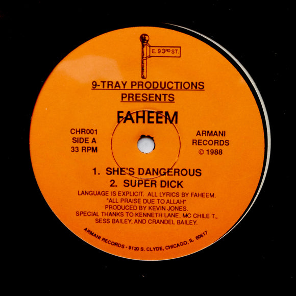 Faheem – She's Dangerous / Mentally Armed - RARE TECHNO SYNTH RAP 12