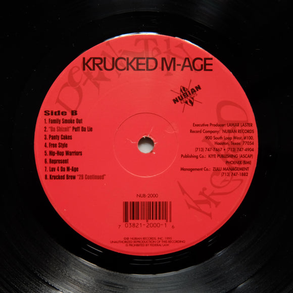 KRUCKED M-AGE • HOUSTON WEED SMOKER G-FUNK RANDOM RAP LP