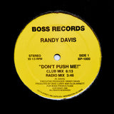 Randy Davis "Don't Push Me!" PRIVATE PRESS WASHINGTON DC BOOGIE FUNK 12"