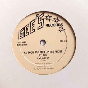 Pat McKeba "As Soon As I Pick Up The Phone" ROCKSTEADY REGGAE 12"