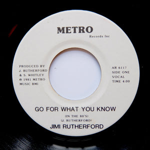 Jimi Rutherford ‎"Go For What You Know" PRIVATE METRO MODERN SOUL FUNK BOOGIE 7"