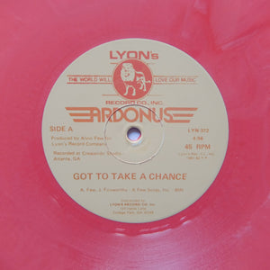 ARDONUS "Got To Take A Chance" LYONS 1982 BOOGIE FUNK REISSUE 12" PINK SWIRL