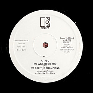 QUEEN "We Will Rock You / We Are The Champions" RARE DISCO ROCK REISSUE 12"