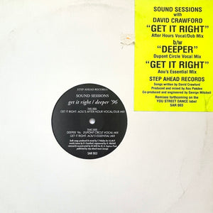 SOUND SESSIONS "Get It Right"  PRIVATE PRESS DC DEEP HOUSE GARAGE 12"