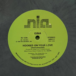 GINA "Hooked On Your Love" NIA SYNTH BOOGIE FUNK REISSUE 12" COLOR
