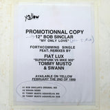 Bob Sinclar Feat. Lee A. Genesis "My Only Love" RARE WHITE LABEL DEEP HOUSE 12"