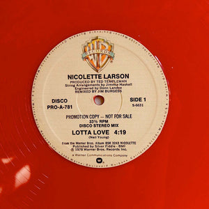 NICOLETTE LARSON "Lotta Love" RARE DISCO SOUL AOR PROMO REISSUE 12" RED