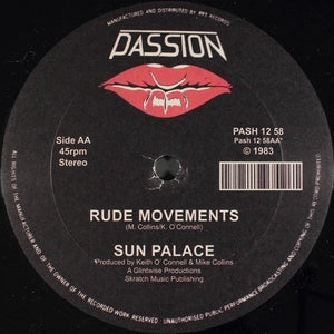 SUN PALACE "Rude Movements" BALEARIC UK SYNTH BOOGIE REISSUE 12"