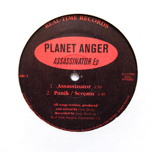 PLANET ANGER "Assassinator EP" REAL-TIME DC BREAKBEAT TECHNO RAVE 12"