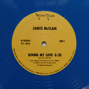 JANICE McCLAIN "Giving My Love" MODERN SOUL DISCO FUNK REISSUE 12" BLUE