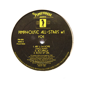 FOE / DIAMOND K "Pimphouse All-Stars #1" MEGA RARE BALTIMORE CLUB BREAKBEAT HOUSE 12"