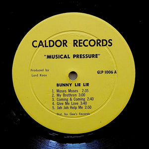 BUNNY LIE LIE "Musical Pressure" ULTRA RARE PRIVATE PRESS ROOTS REGGAE LP