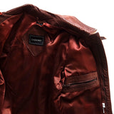 Saxony ~ Men'S Vintage ~ Rare Taiwan Zip Distressed Genuine Leather Jacket (36)