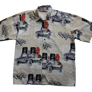 Up Roc ~ Vintage ~ Mega Rare Urban Gangsta Hip-Hop Dj Club Short Sleeve Shirt (Xl)