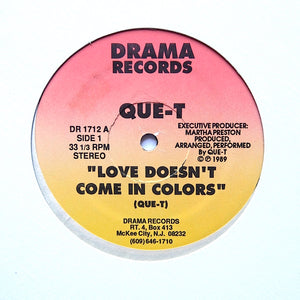 QUE-T "Love Doesn't Come In Colors" PRIVATE BOOGIE RANDOM RAP 12"