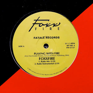 FOXXFIRE "Playing With Fire" PRIVATE PRESS SYNTH BOOGIE 12"