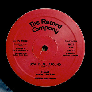 SIZZLE w/ LAROM BAKER "Love Is All Around" HOLY GRAIL DISCO FUNK 12" REISSUE COLOR